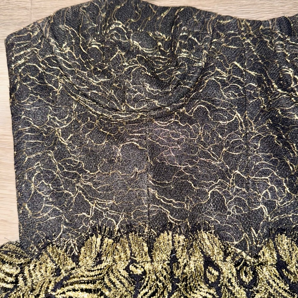 Haute Hippie Peacock Bustier Fit & Flare Mini Dress Cocktail Party Halloween - Picture 7 of 11